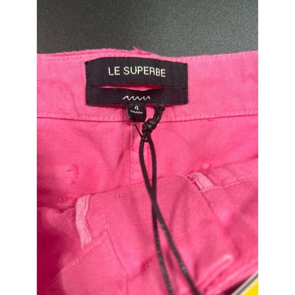 Le Superbe NWT Hot Pink Beach Crawler Cut Off Short in Size 4 MSRP $175 - Picture 4 of 6